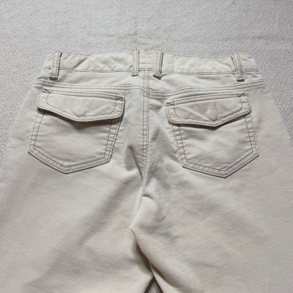 VTG Y2K GAP Cream Corduroy Mid Rise Flare Pants 8 Boot Cut Flap Pockets - Picture 9 of 9